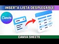 Canva Sheets: Cómo insertar y configurar un menú o lista desplegable