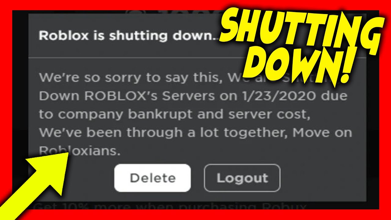 Roblox is SHUTTING DOWN! - YouTube
