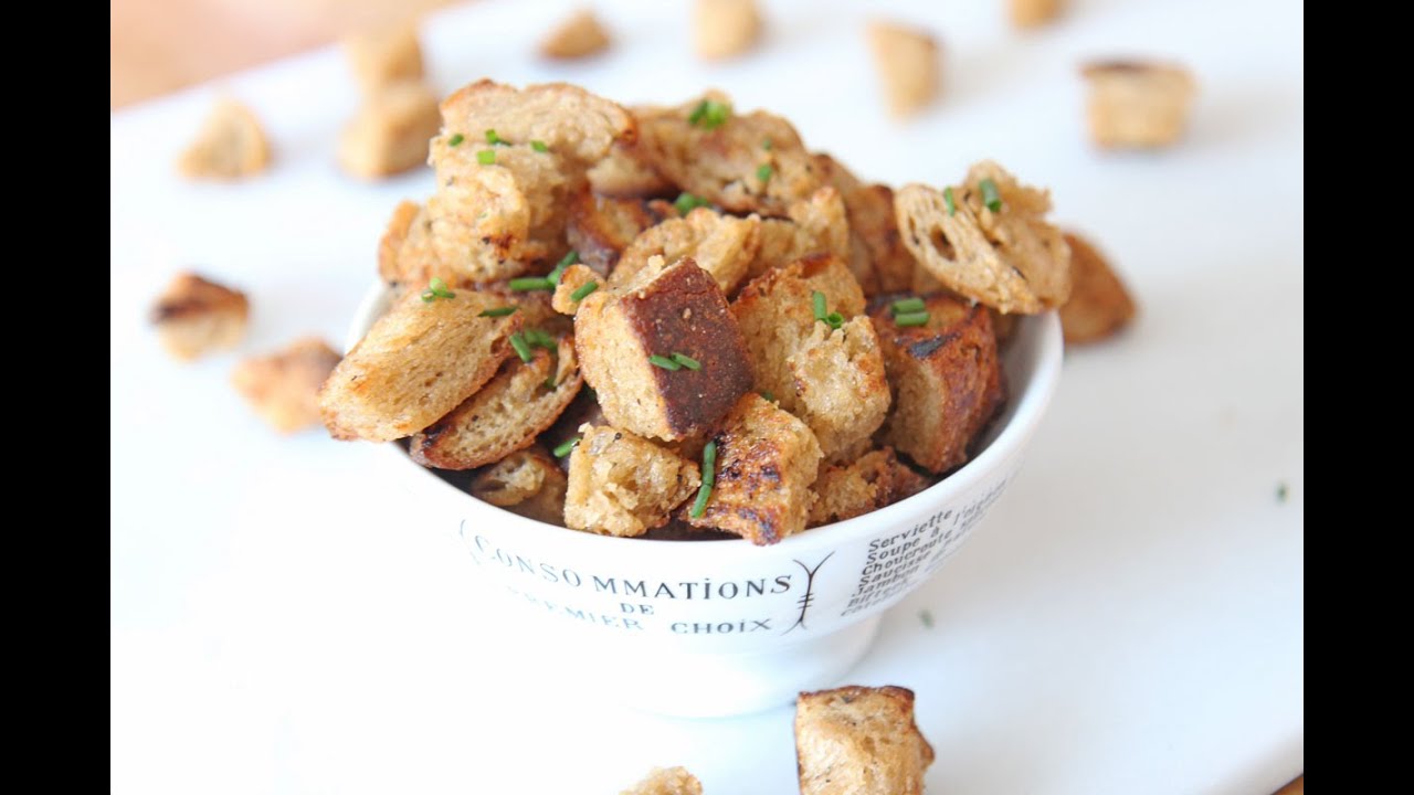 How To Make Garlic Bread Croutons YouTube