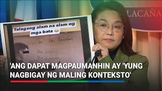 Claire Castro clarifies remark about teachers, says apology should come from someone else