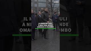 Il ministro Giuli a New York rende omaggio a Colombo #ansa #news