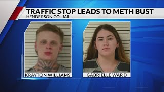 2 arrested after suspected meth, gun, cash found during Kemp traffic stop