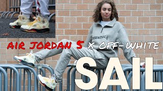 JORDAN 5 x OFF WHITE SAIL ON FOOT Review and FOG Essentials Delivery 2 Styling Haul