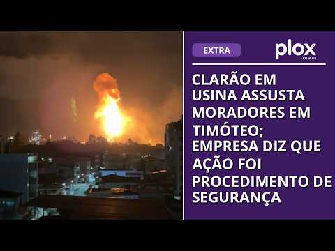Clarão em usina assusta moradores em Timóteo; empresa diz que ação foi procedimento de segurança