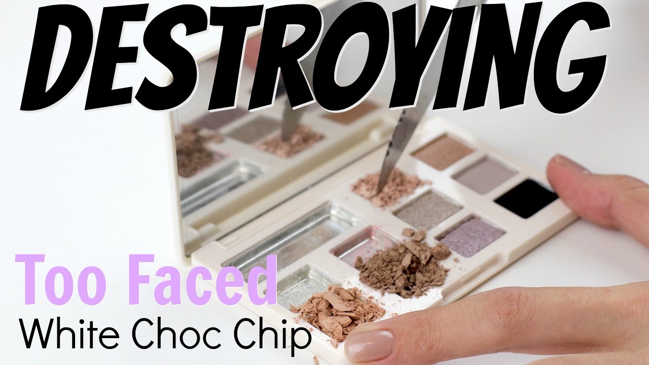 THE MAKEUP BREAKUP - DIY Galaxy/Ombre Palette Fail - Destroying Too Faced White Choc Chip Palette