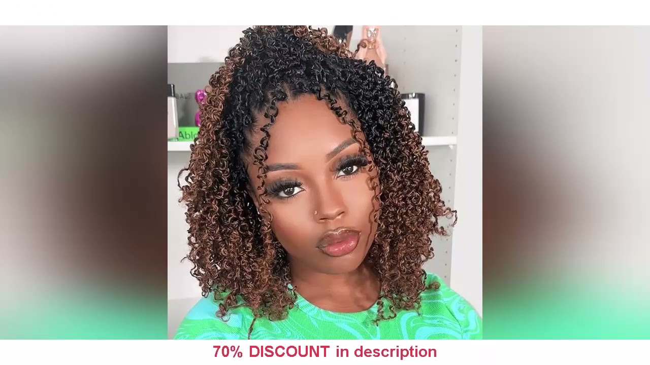 A must-have product! 8"Yanky Twist Crochet Hair Pre-Looped Ombre Brown Synthetic Crochet Hair with