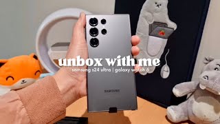 a quick unboxing of the new samsung s24 ultra & galaxy watch 6 ⭐️