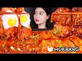 불닭 로제 팽이버섯 🔥후라이 통단무지 먹방 | SPICY ROSE ENOKI MUSHROOMS (EXTRA CHILIES 🌶) FRIED EGG MUKBANG Jamur Pedas