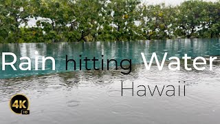 High Quality 4h Of Calming Rain On Water Surface | Hawaii | 4k