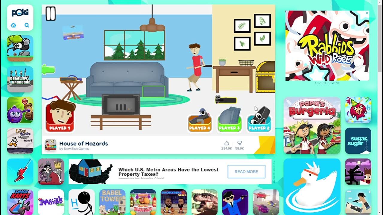 Trying house of hazards on poki games YouTube