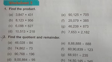 math class 5 chapter 2 worksheet 3 dav public school // math class 5 unit 2 worksheet 3 dav public