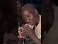 Hadzabe Men Sharing Dinner Meat Together 🍖🔥 | Real Tribal Life in Africa #hadzabetribe #nature