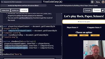 Review DOM Manipulation by Building a Rock, Paper, Scissors Game | FreeCodeCamp