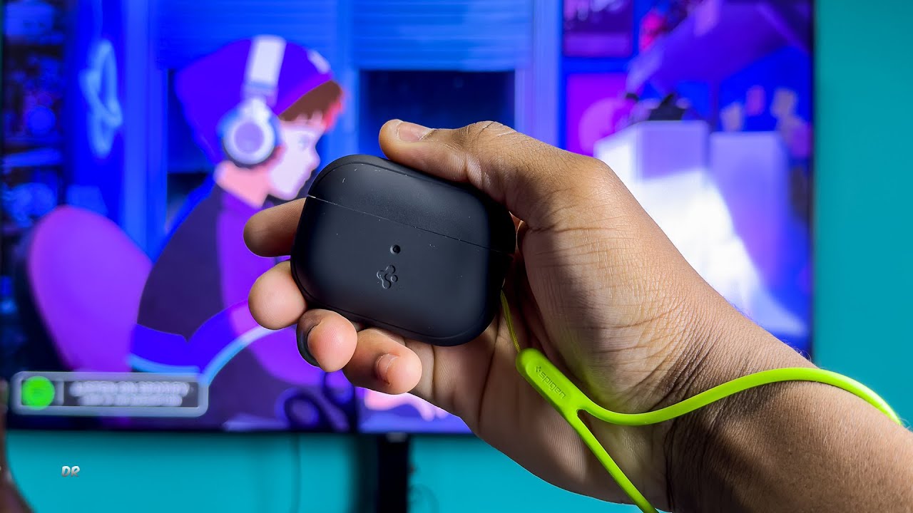 Spigen Silicone Fit Hülle Für AirPods Pro 2 (2023/2022) – Schwarz, Mit Lanyard