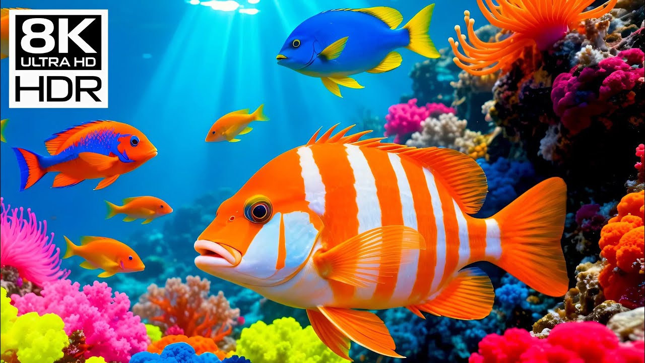🦑 8K HDR | Deep Blue Secrets – Luminous Fish & Untouched Coral Worlds