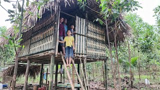 The boy Loc and Truc asked their kind uncle to bring a bamboo tree to build a woven bamboo wall