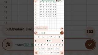 Phone par Google Sheet App me Sum Function ka Upyog Kaise Kare | Mobile me Total Kaise Nikale
