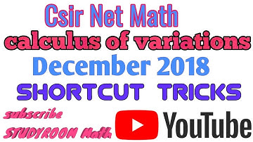 Csir Net Math || calculus of variations||