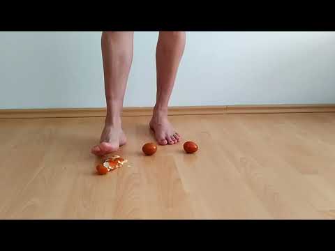 Crushing eggs with my feet ASMR