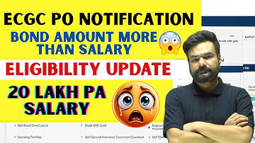 ECGC PO 2024-25😱Bond Amount Higher Than Salary? Eligibility Criteria, ₹20 Lakh Package & Job Details