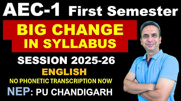 BIG CHANGE In AEC SYLLABUS 1st Semester 2025 26 NEP New Syllabus and Book #syllabuschange 