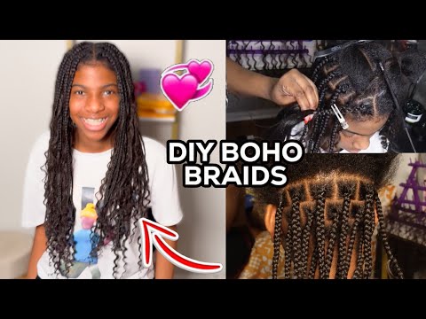 HOW TO KEEP YOUR NATURAL HAIR PROTECTED + BOHO KNOTLESS BRAIDS STYLE | KYLIE GETS A NEW HAIR STYLE