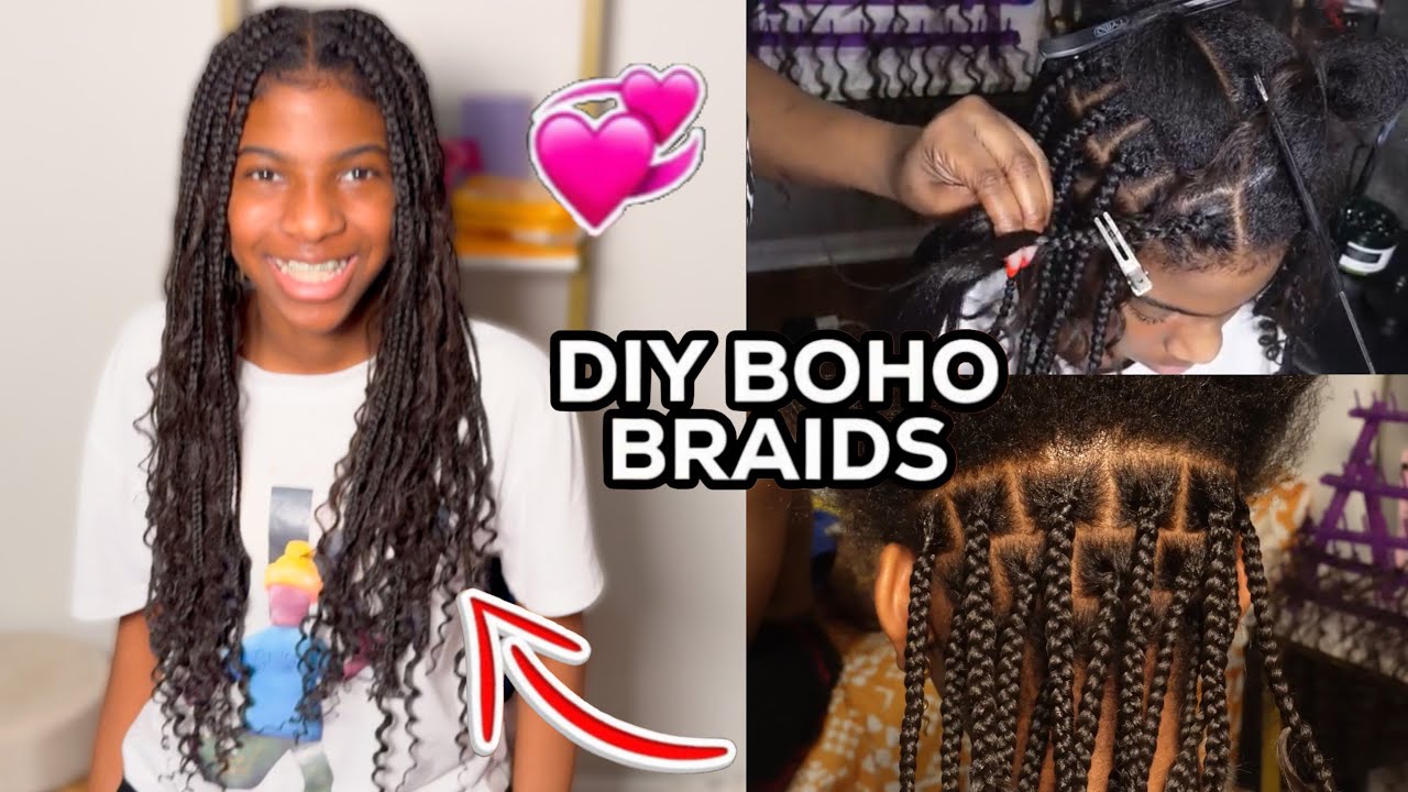 HOW TO KEEP YOUR NATURAL HAIR PROTECTED + BOHO KNOTLESS BRAIDS STYLE | KYLIE GETS A NEW HAIR STYLE