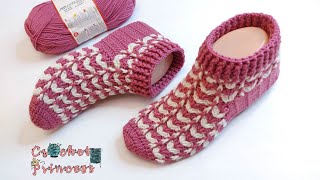 لكلوك كروشيه نسائي (هاف بوت , سليبر ، حذاء)  لاي مقاس Crochet Socks