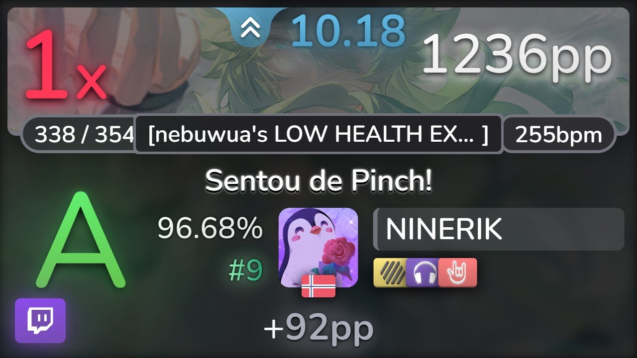 🔴 10.2⭐ NINERIK | Shota Kageyama - Sentou de Pinch! [nebuwua's LOW] +HDNCHR 96.68% #9 | 1236pp 1❌