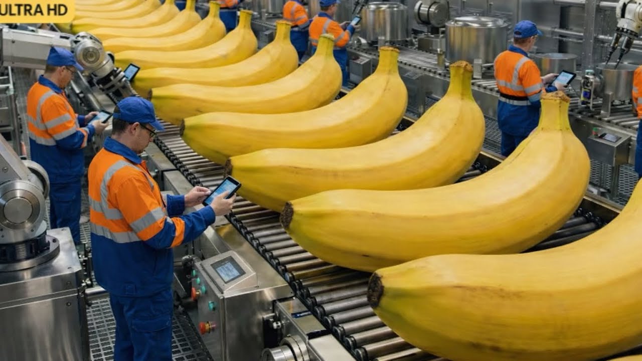 Inside BANANA Bread Factory | Step-by-Step Food Manufacturing From bananas to Fresh bread||