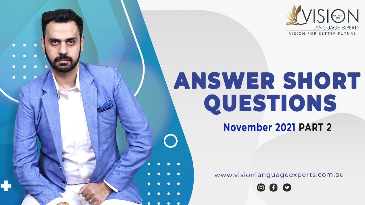 Practice Most Repeated Answer Short Questions | PTE Speaking Answer Short Questions November Part 2