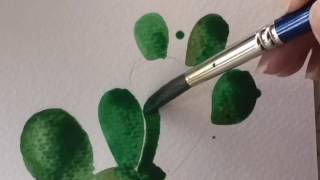 Cactus Watercolor Time-lapse