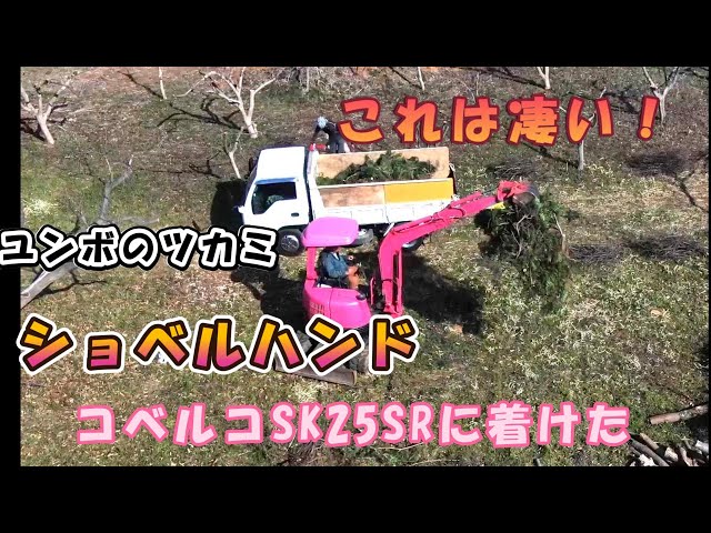初めて見た！ピンクのド派手なミニユンボのコベルコSK25SRに ユンボの