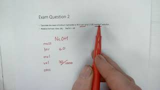 Exam Question Tuesday 7 - Calculating Mass from Concentration and Volume