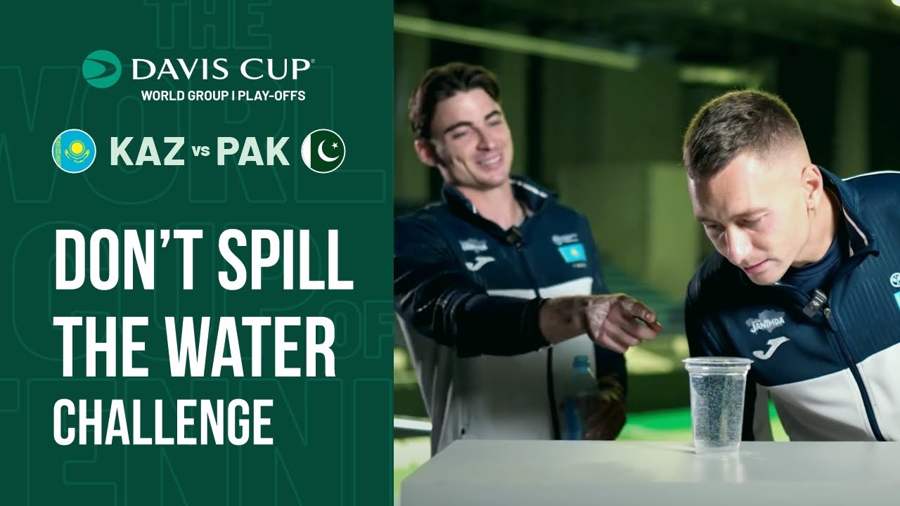 Don’t Spill the Water Challenge | Davis Cup World Group I Play-Offs Kazakhstan- Pakistan