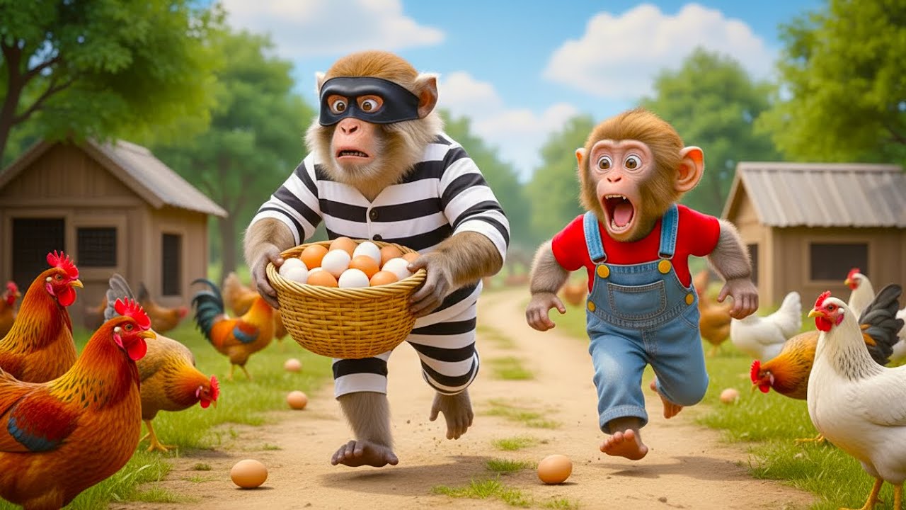 Monkey Nana Catches a Sneaky Egg Thief on the Farm! 🐒😱 | Monkey Farm Story