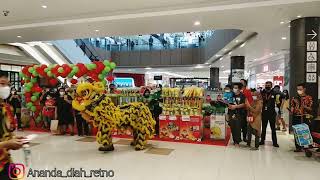 Pertunjukan barongsai di Aeon Mall BSD