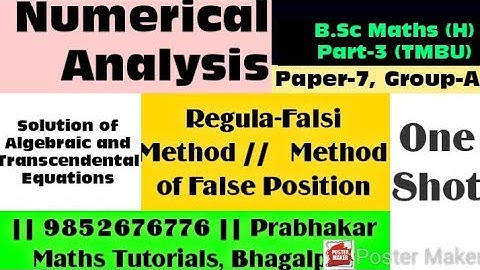 #regulafalsimethod  #methodoffalseposition #numericalanalysis #tmbu #part3 #bhagalpur #iitjee