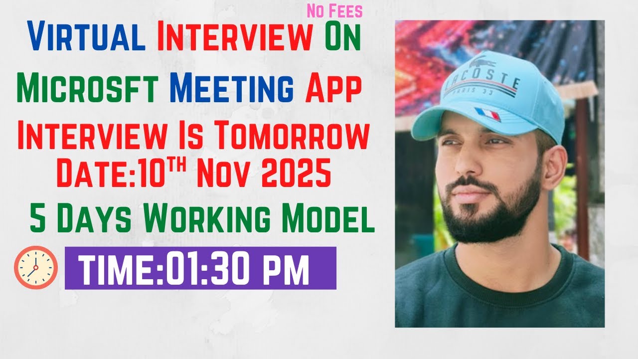 Tomorrow Interview 🎥 Virtual Interview Tomorrow on Teams App | 📅 10th Nov 2025 | ⏰ Time: 1 ...
