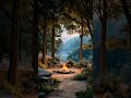 Relaxing Piano Cafe Music｜Ambient Warm Cozy Background Music Campfire Forest Soft Night Light