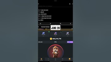 JUNE 28 HAMSTER KOMBAT DAILY CIPHER CODE OR MORSE CODE #hamsterkombat #crypto