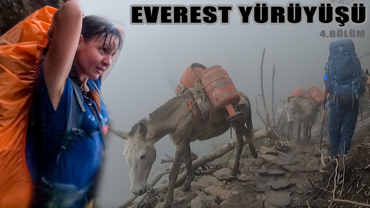 Тяжелый поход на Эверест Мы попали под дождь! Движение среди шерпов /319