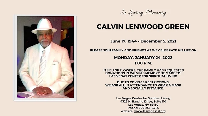 Celebration of Life for Calvin Lenwood Green