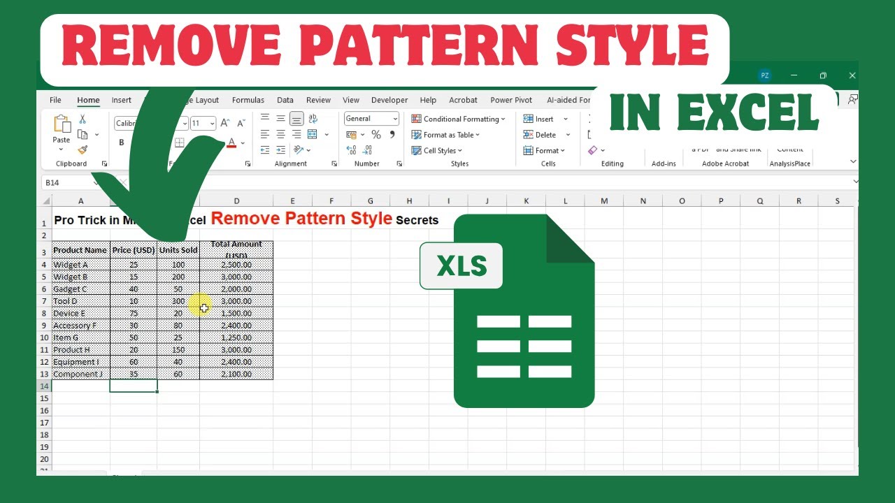 Pro Trick In Minutes Excel Remove Pattern Style Secrets - YouTube