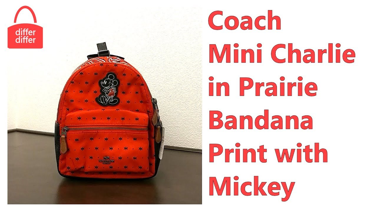 coach charlie backpack mickey Coach Mini Charlie Backpack in Prairie Bandana Print with Mickey 59831