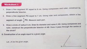 Dav Class 6 Math Chapter 14 Worksheet 1 || Construction || How To Construct Perpendicular Bisector