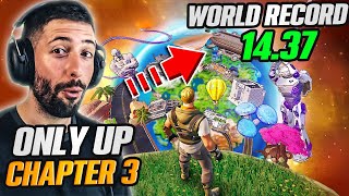 REACT du WORLD RECORD sur ONLY UP CHAPITRE 3 FORTNITE 14:37 (il est chaud bouillant)