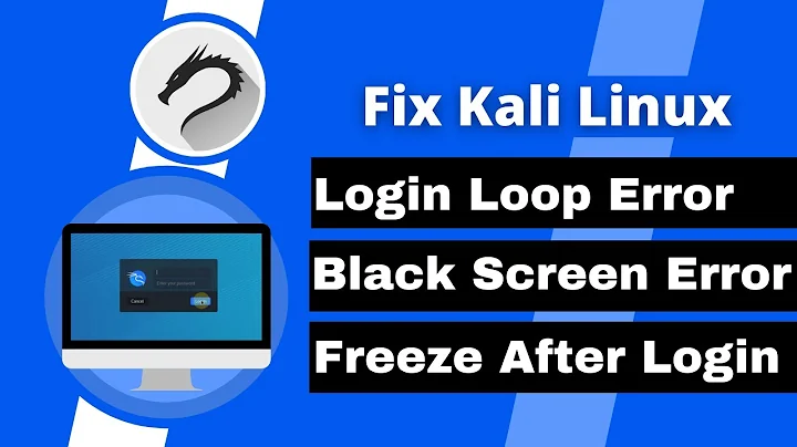 Fix Kali Linux Login Loop Problem | tty1 Login Error | Black screen after login | freeze after login