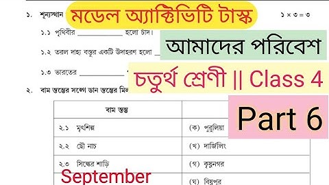 class 4 amader poribesh science model activity task part 6
