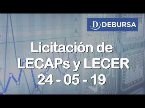 inversiones suramericana Licitación de LECAPs y LECER del 28 de mayo 2019